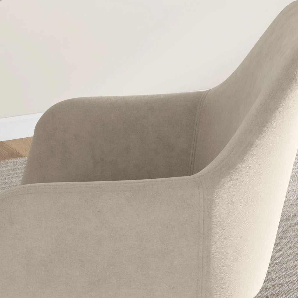 Set 2 Sedie Imbottite Stile Nordico 54x57x80 cm Tessuto Effetto Velluto Crema