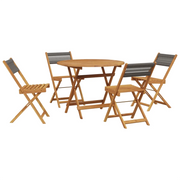 Set da Pranzo da Giardino 5 pz | Set Salotto da Giardino Polipropilene e Legno Massello