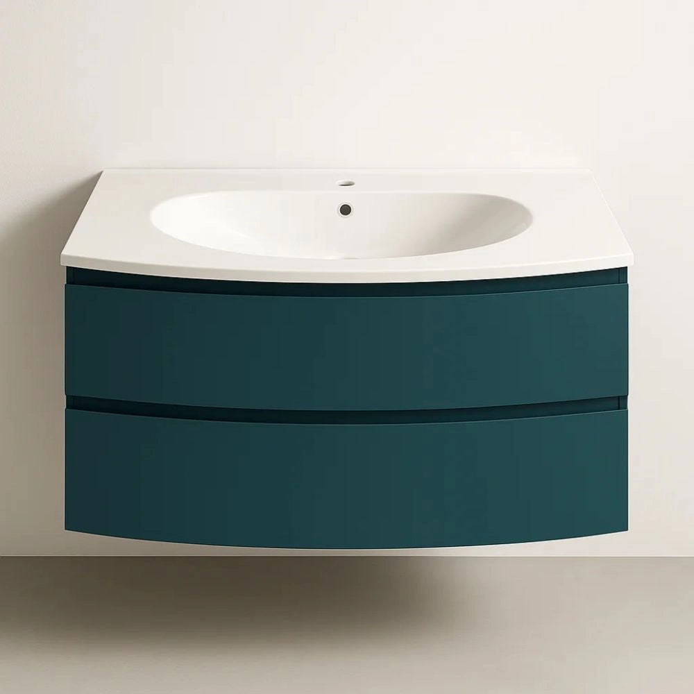 Lavabo ad incasso in mineral marmo cm 91x51 cm curvo per mobile bagno *** confezione 1