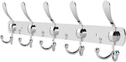 Maniglia con 5 ganci in acciaio inox, adatta per appendere asciugamani, giacche, cappelli e altri capi di abbigliamento alle porte.