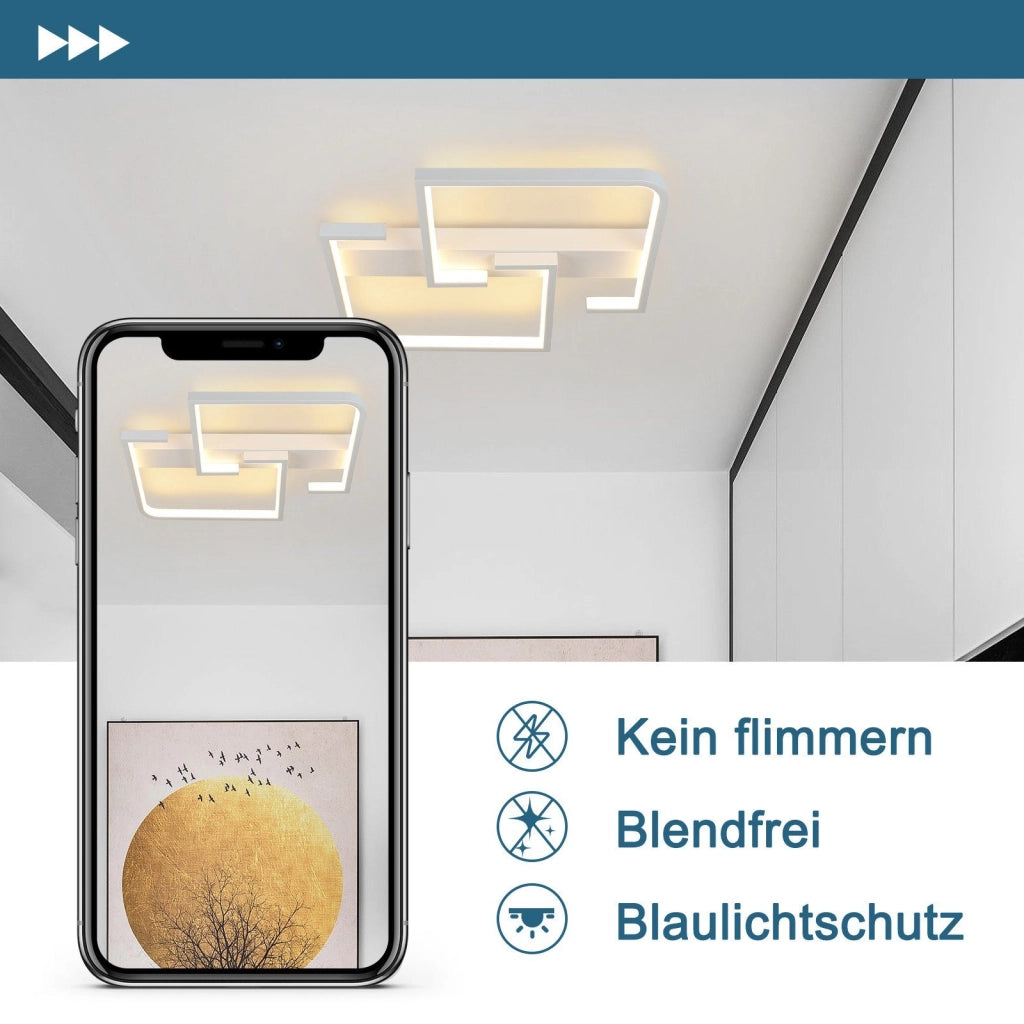 ZMH Lampada da soffitto plafoniera LED moderna 19W 30cm bianca per cucina corridoio interno