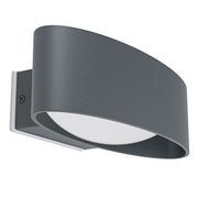 Applique Esterno Contemporanea Chinoa Alluminio Grigio Policarbonato Trasp Led