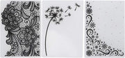 Set di stampi in plastica per creare rilievi per scrapbooking e decorazione di album fotografici, composto da 3 pezzi.