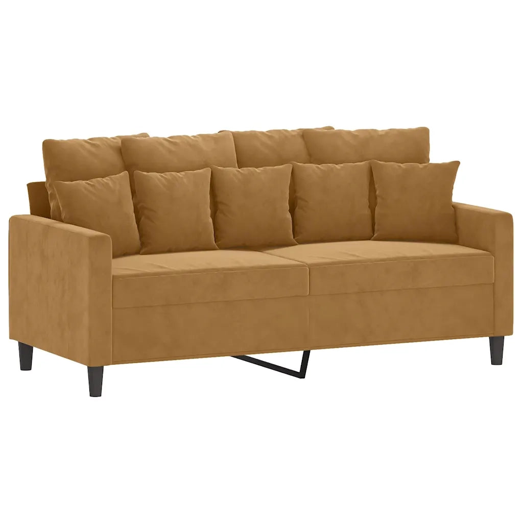 Divano a 2 Posti Marrone 140 cm in Vellutocod mxl 109117