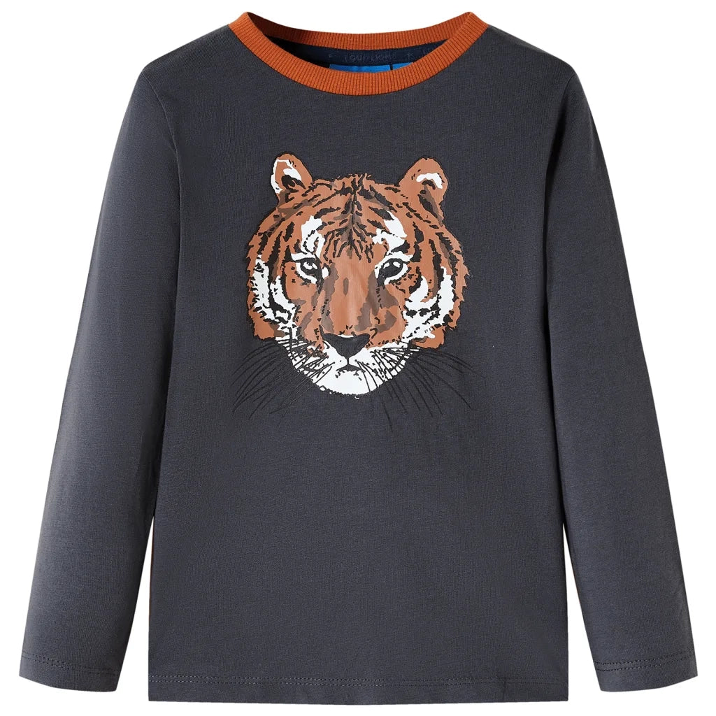 Maglietta per Bambini a Maniche Lunghe Antracite 116cod mxl 84553