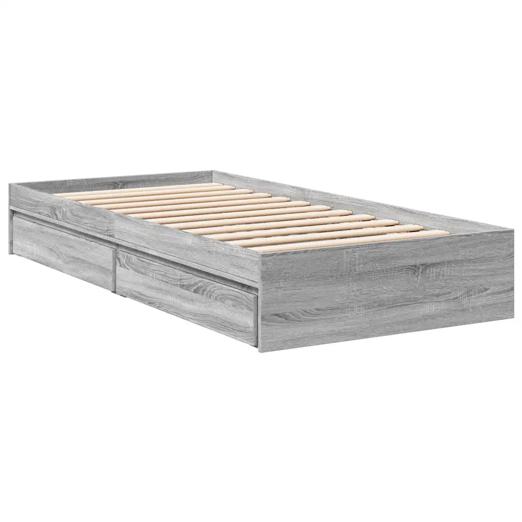 Giroletto Cassetti Grigio Sonoma 90x190 cm Legno Multistrato
