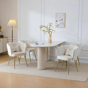 Set di 4 sedie moderne in velluto - Xylo - Dorso a petalo, gambe dorate, cuscini farfalla