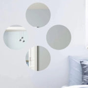 Set 4 Specchi Rotondi Mosaico Adesivi Specchio 15x15cm Decorazione Parete Casa