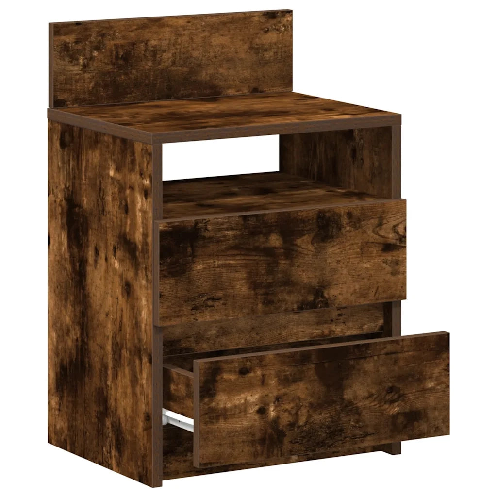 vidaXL Comodini 2 pz con 2 Cassetti Rovere Fumo 40x33x60 cm