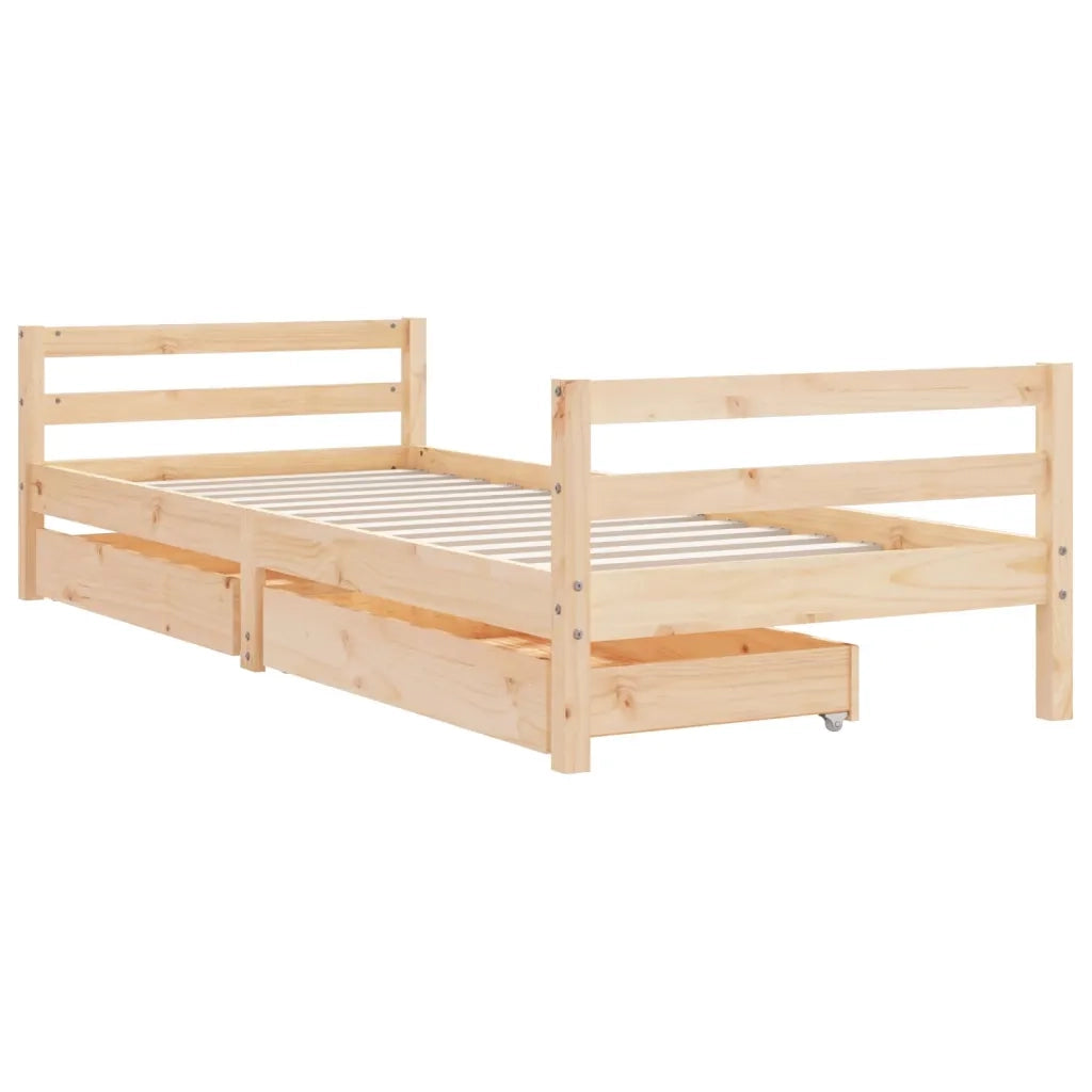 Giroletto per Bambini | Letto Infantile | Lettino con Cassetti 90x190cm Legno Massello Pino