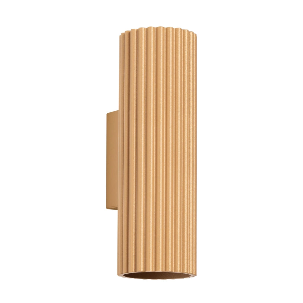 Applique moderna ottone tubo rigato 20cm su/giù 2xGU10