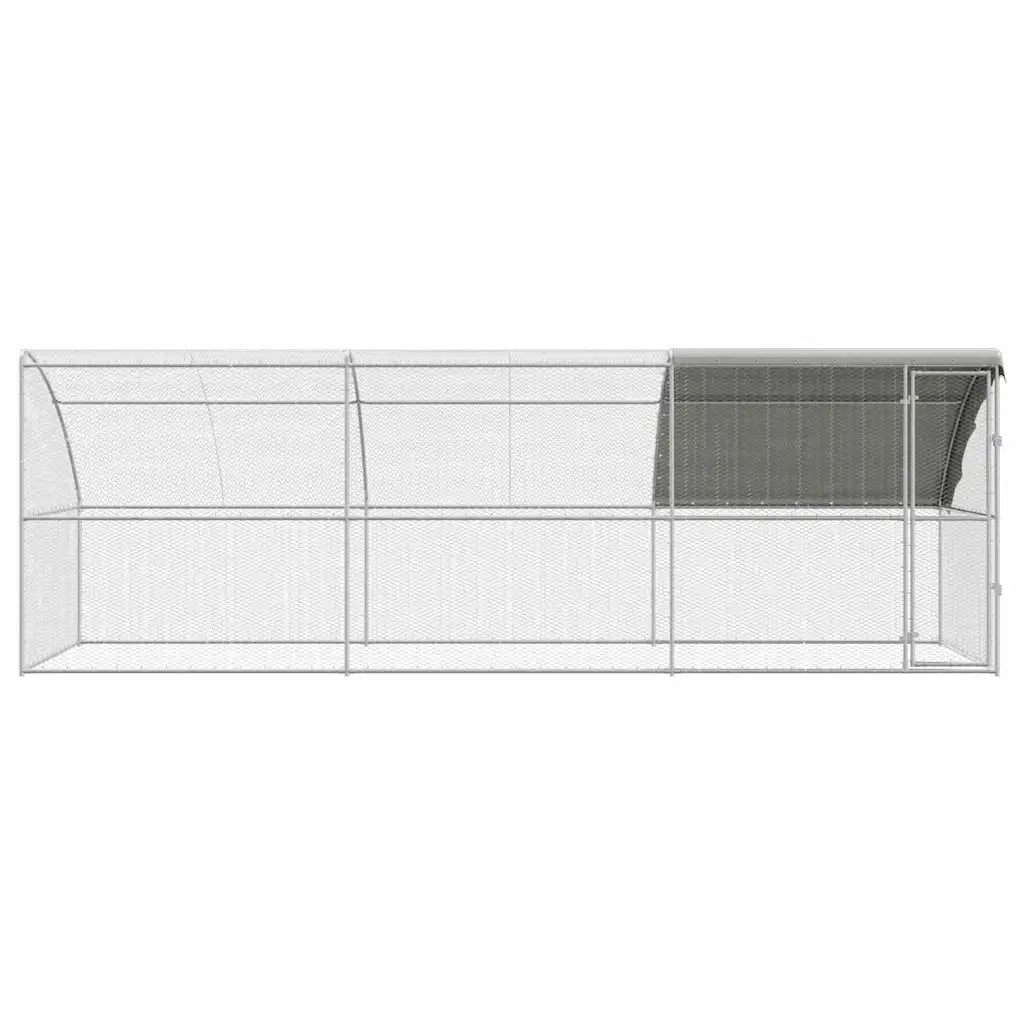 Gabbia per polli 3 pcs Argento 600 x 200 x 200 cm Acciaio e PE