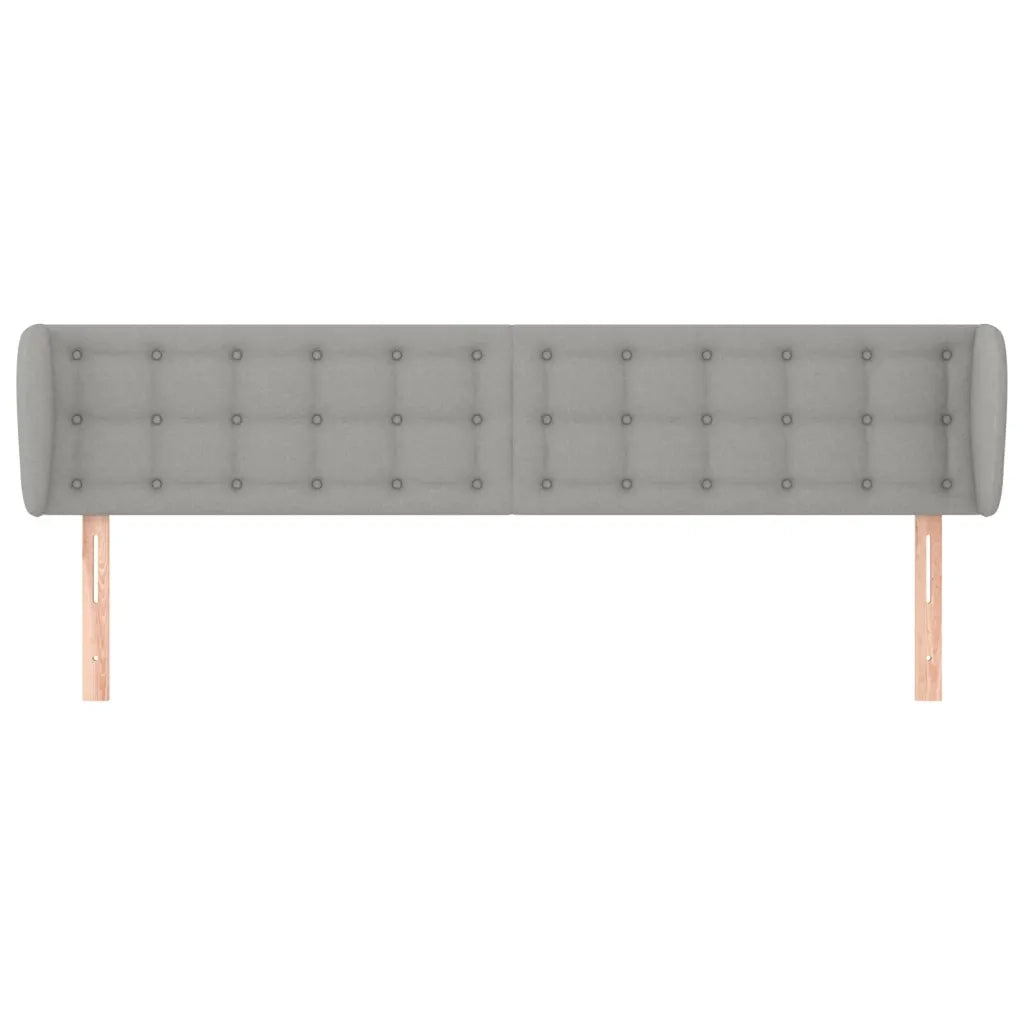 Testiera ad Orecchio-Testata con Orecchie Grigio Chiaro 203x23x78/88 cm in Tessuto 832977