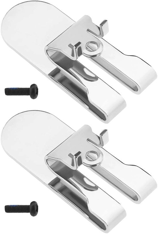 Clip di aggancio a cinghia in metallo compatibile con DeWalt - 2 pezzi - per attrezzi elettrici - Argento