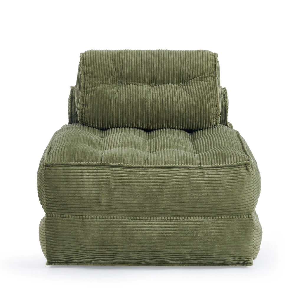 Poltrona Letto Pieghevole 2 in 1 in Velluto a Coste ¨C MINIMAL ¨C Verde, Reclinabile