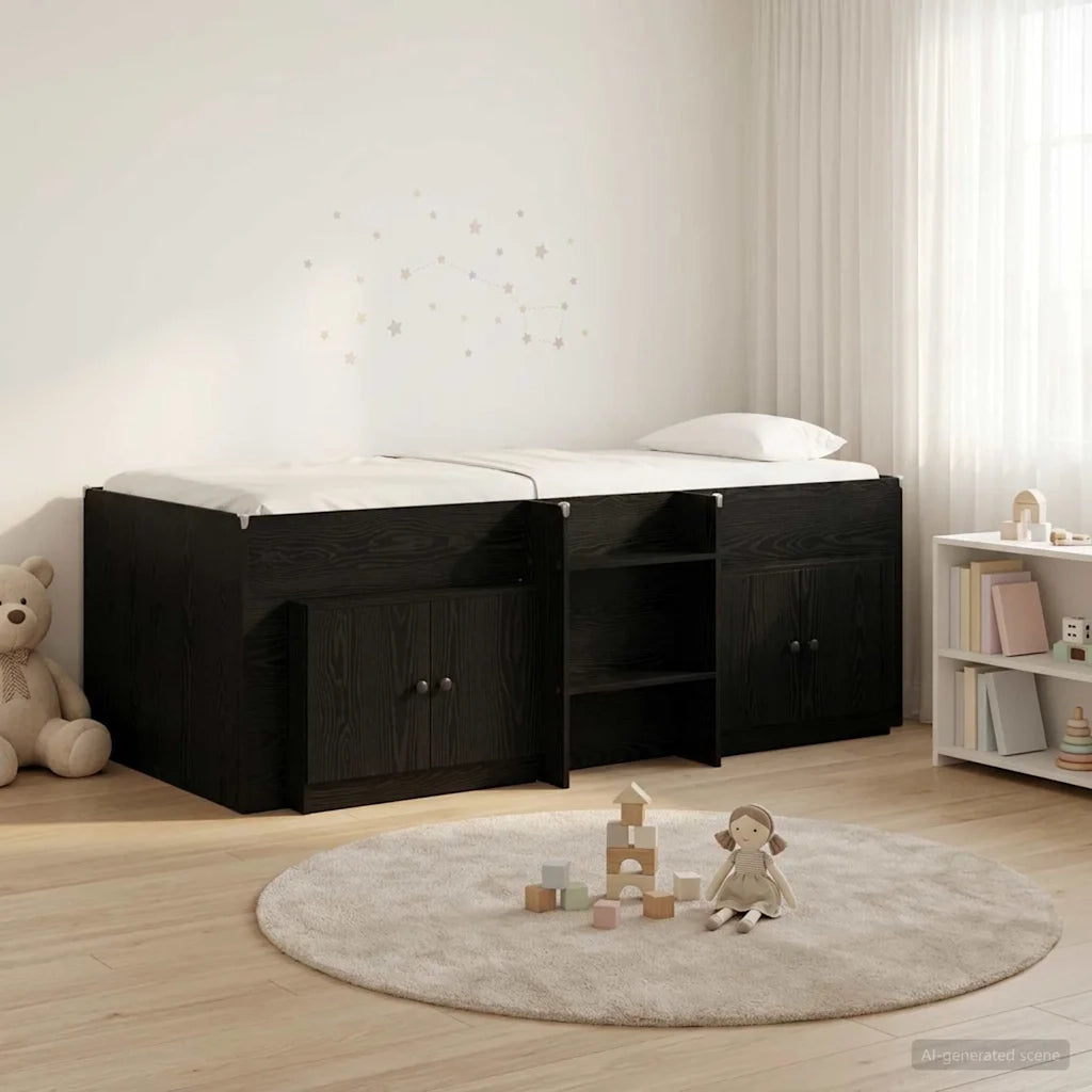 Struttura Letto Loft con Mobile 3 pz Nero Legno ingegnerizzato 3423375