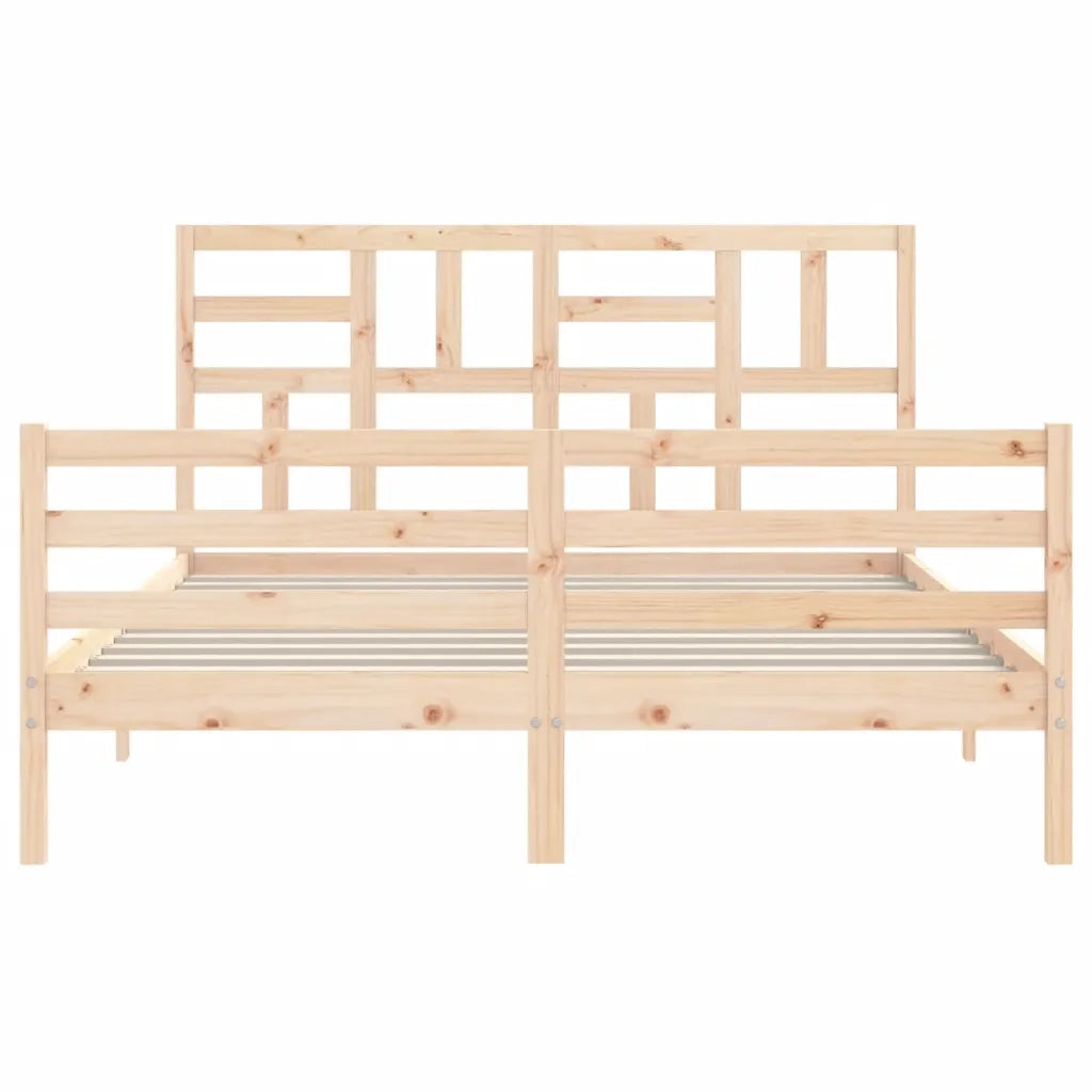 Giroletto con Testiera-Struttura Letto con testiera 160x200 cm in Legno Massello 934686
