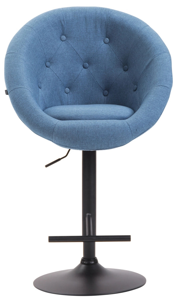Sgabello da bar London V2 in tessuto blu,nero