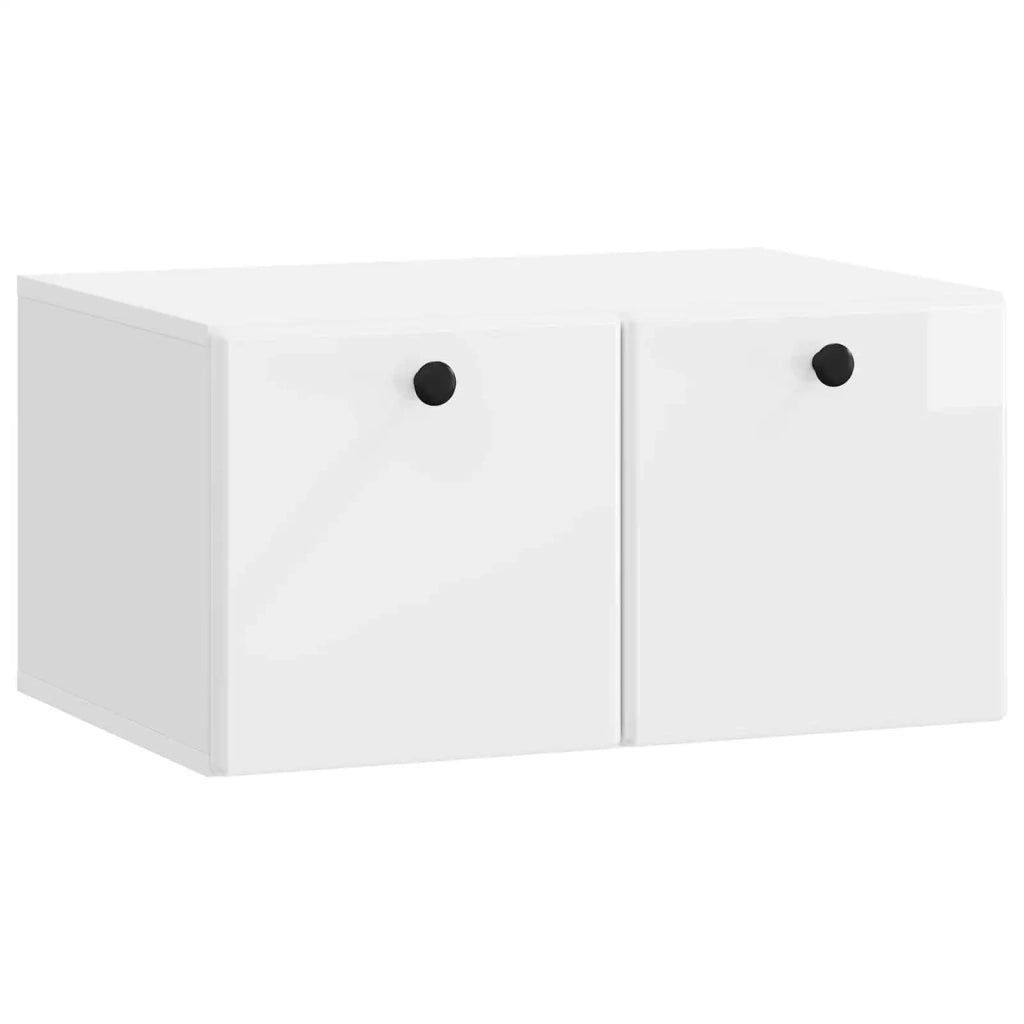 Mobile Porta TV da Muro 59,5 x 41 x 30 cm Bianco Lucido