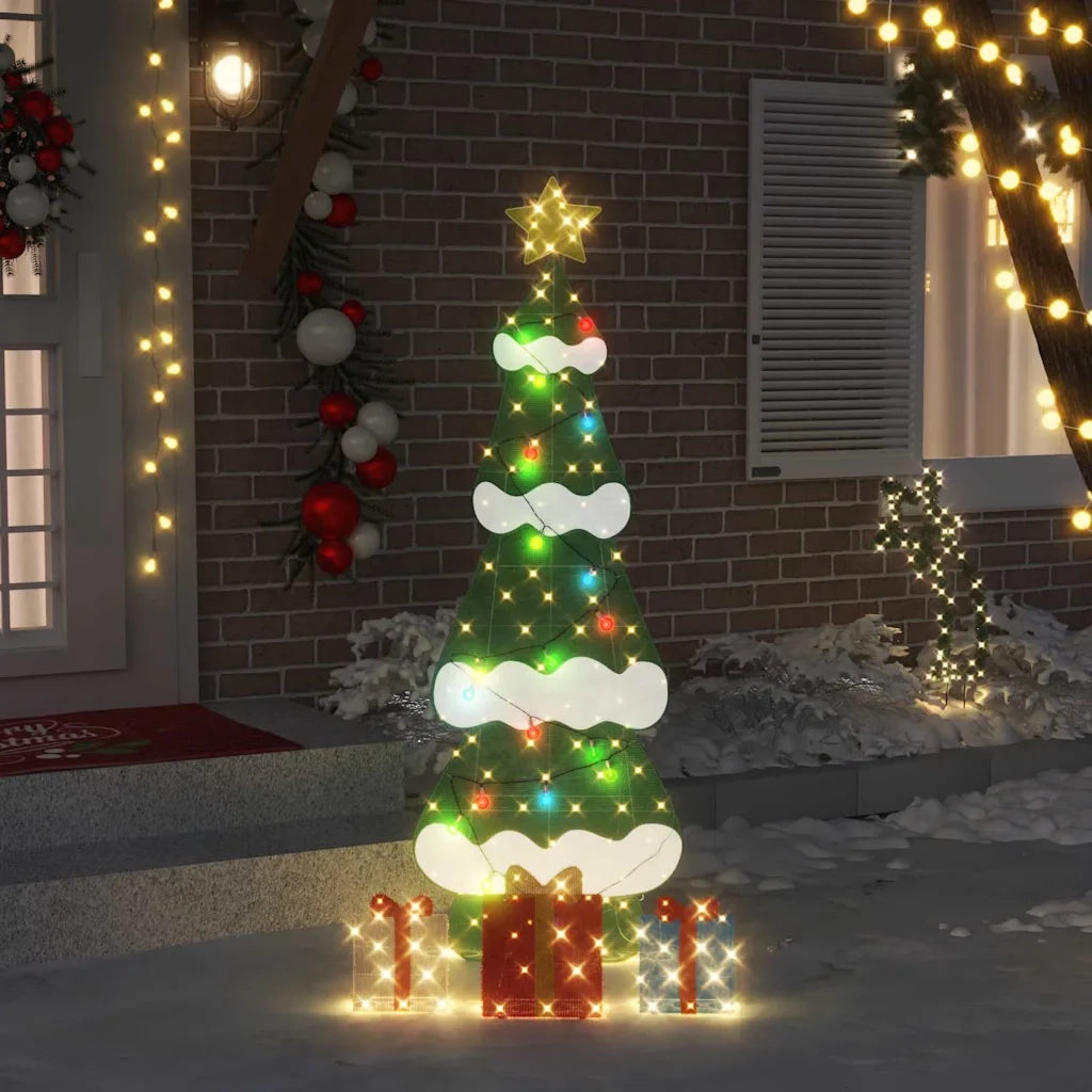 Albero di Natale Illuminato con 3 Scatole Regalo 2D Bianco Caldo 42019619