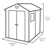 Casetta da Giardino Porta Attrezzi 185,8x236,8x227 cmin Resina Effetto Legno Keter Manor 6x8 Grigia