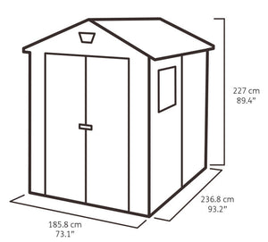 Casetta da Giardino Porta Attrezzi 185,8x236,8x227 cmin Resina Effetto Legno Keter Manor 6x8 Grigia