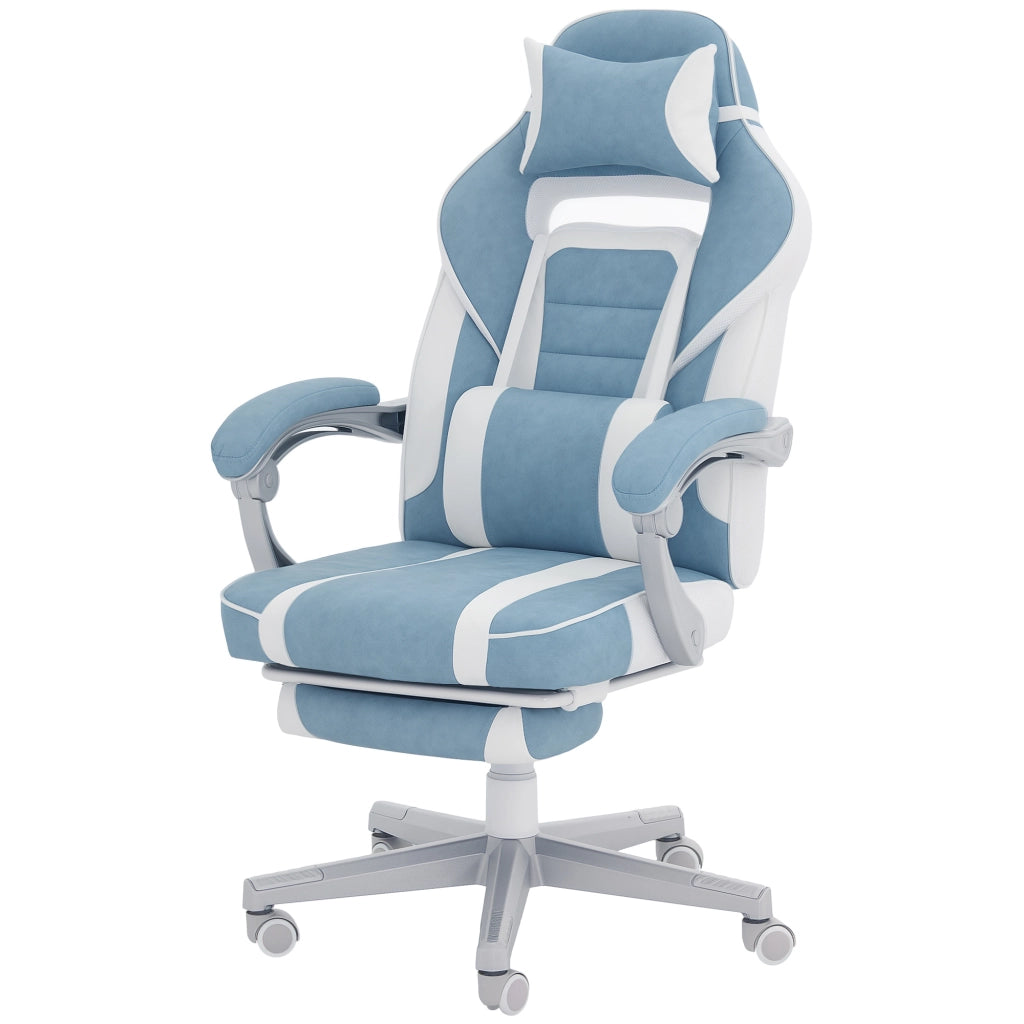 Sedia Gamer Reclinabile con Poggiatesta e Poggiapolsi Regolabile ¨C Zephmum ¨C Blu