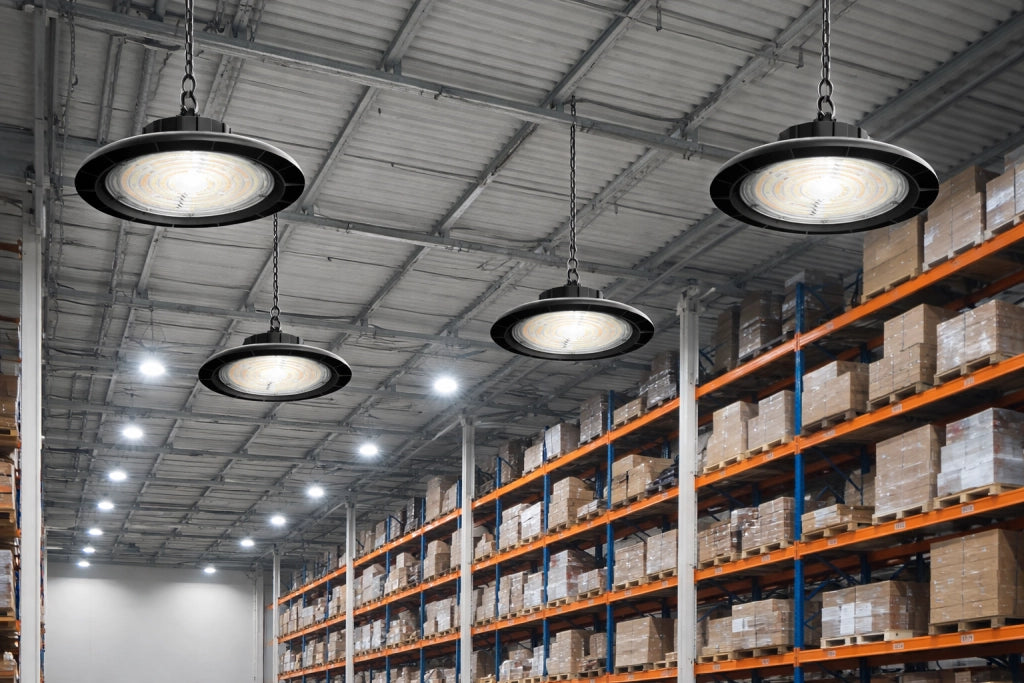 Campana LED UFO 100W 15000LM IP65 Industriale CCT Switch 3000K 4000K 6500K Fascio 90° High Bay Magazzino Capannone