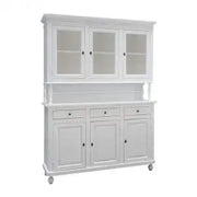 Credenza cristalliera napoletana in legno 3 ante Shabby chic biancopomelli bronzo
