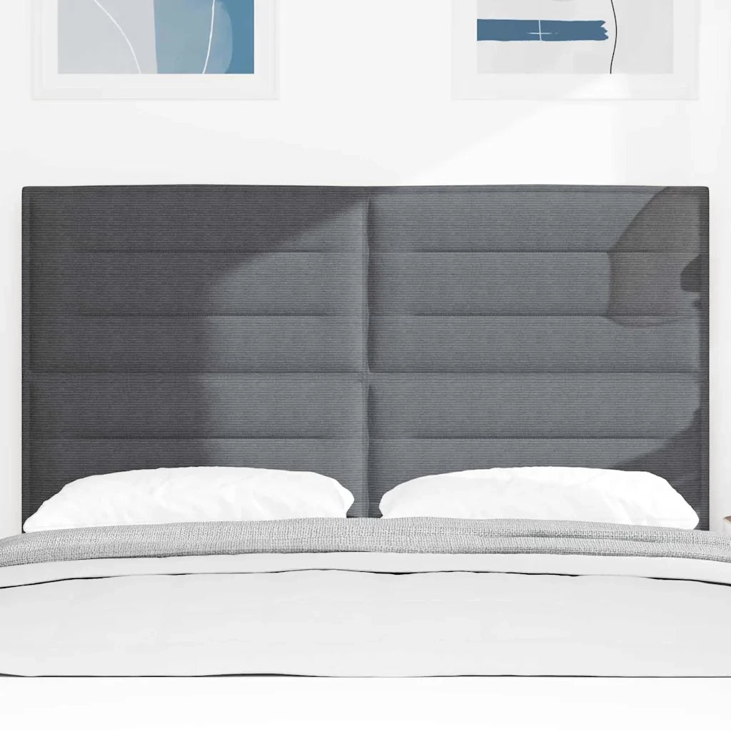 Testiera LED con testiera Grigio scuro 144 cm Tessuto in Cords 3338327