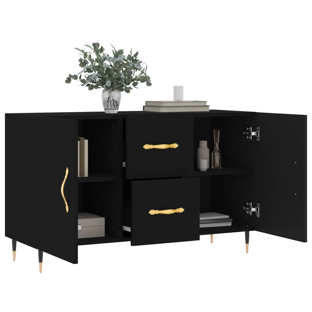 Credenza Nera 100x36x60 cm in Legno Multistrato 828149