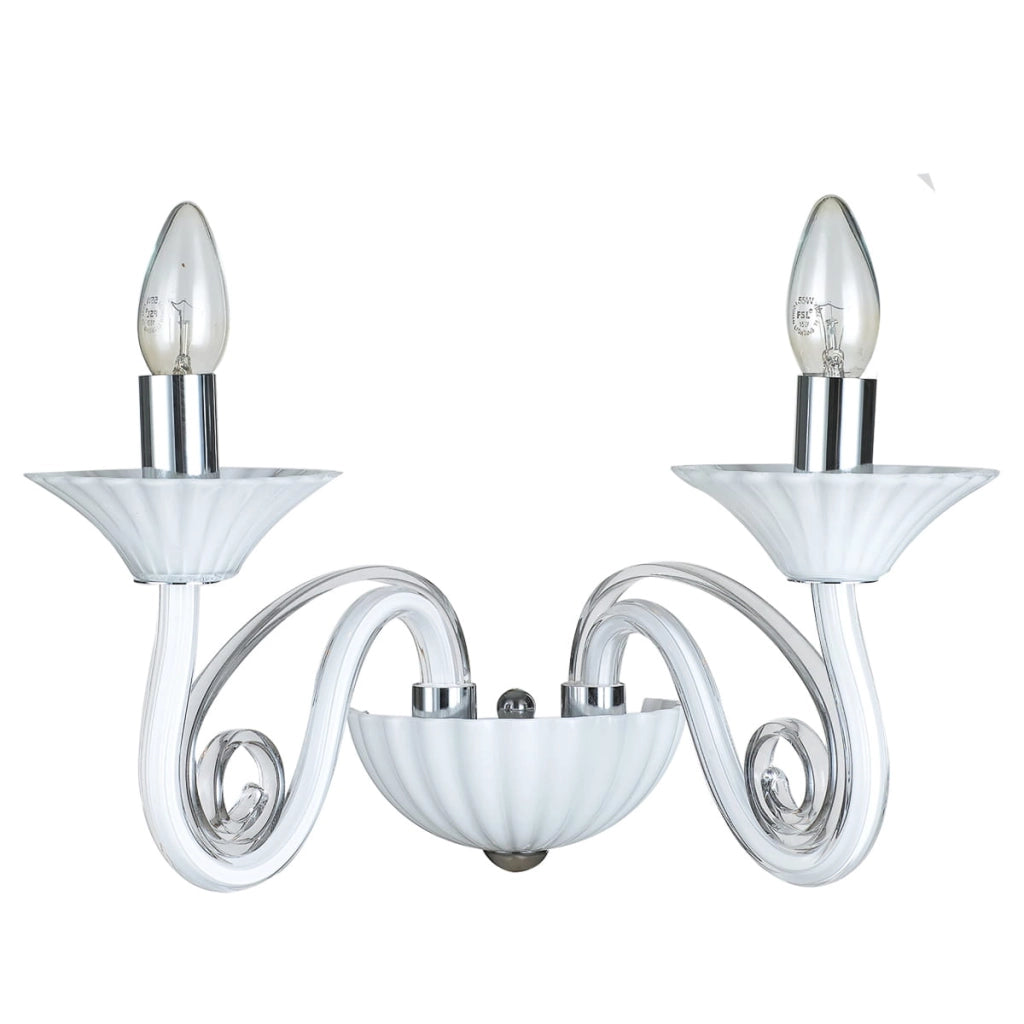 Applique Italux Verona 2xE14 bianca/cromo dimmerabile