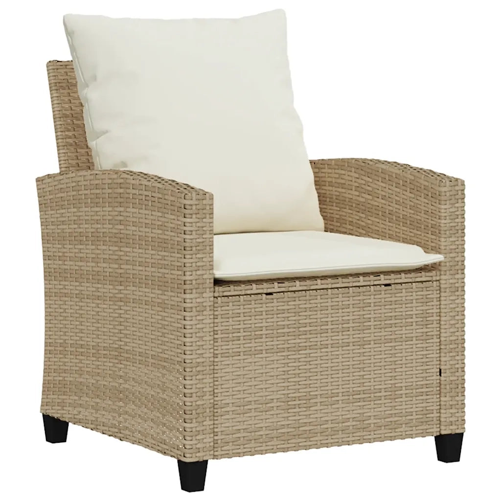 Set Divano da Giardino 6 pz con Cuscini Beige in Polyrattan 3324588