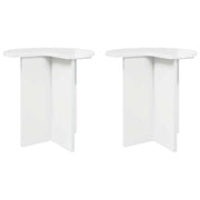 Tavolo laterale | Tavolino 2 pz Bianco Lucido ? 39 x 38 cm
