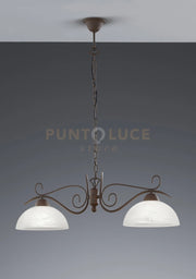 COUNTRY SOSPENSIONE BILACIERE 2 LUCI ATTACCO E27 82CM