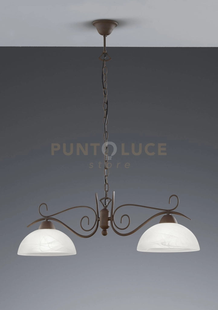 COUNTRY SOSPENSIONE BILACIERE 2 LUCI ATTACCO E27 82CM