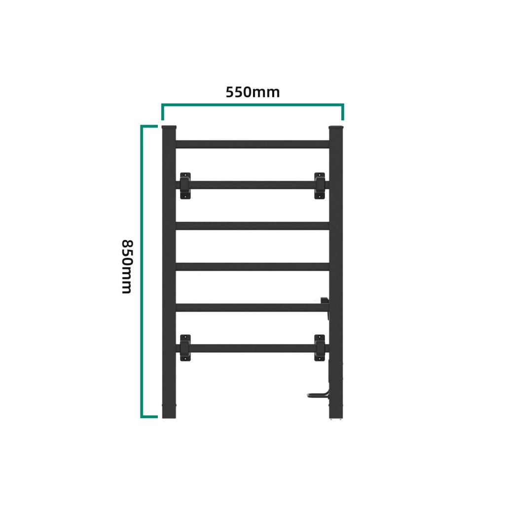 Scaldasalviette elettrico con radiatore 85 x 55 cm 100 watt nero 03_0010757