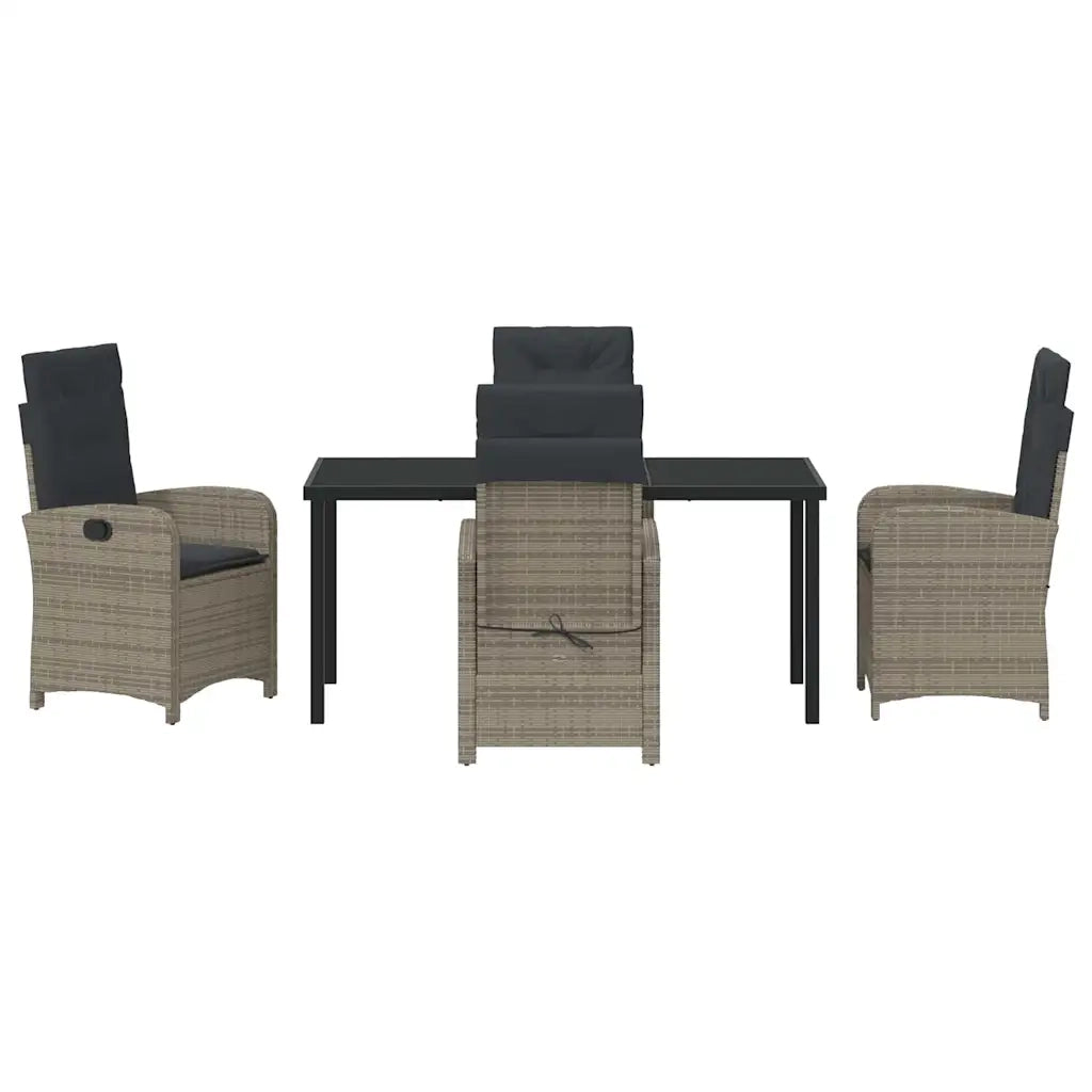 Set da Pranzo per Giardino con cuscino 5 pcs Grigio polyrattan 3380277
