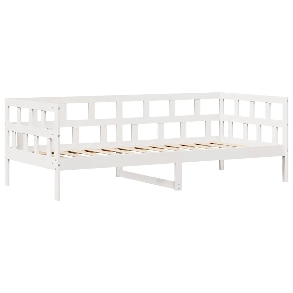 Dormeuse con Cassetti Bianco 90x190 cm Legno Massello di Pino