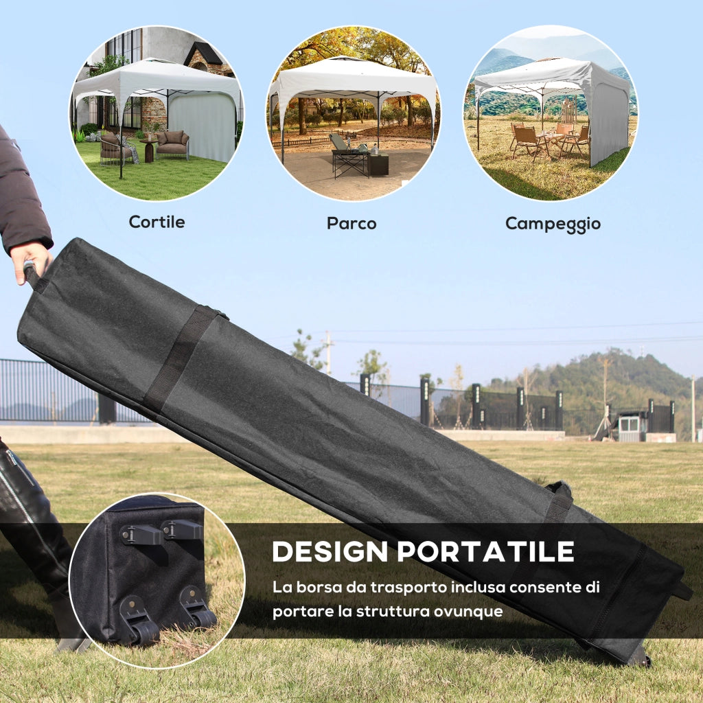 Gazebo da Giardino 3x3 m ¨C zephmum ¨C Poliestere Acciaio Bianco