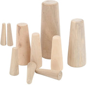 Set di Pluggi in Legno 10 Pezzi - Pluggi Conici in Legno - Diverse Dimensioni - Adatti per Barche/Yacht - Pluggi di Emergenza - Legno Morbido - Pluggi per Barche