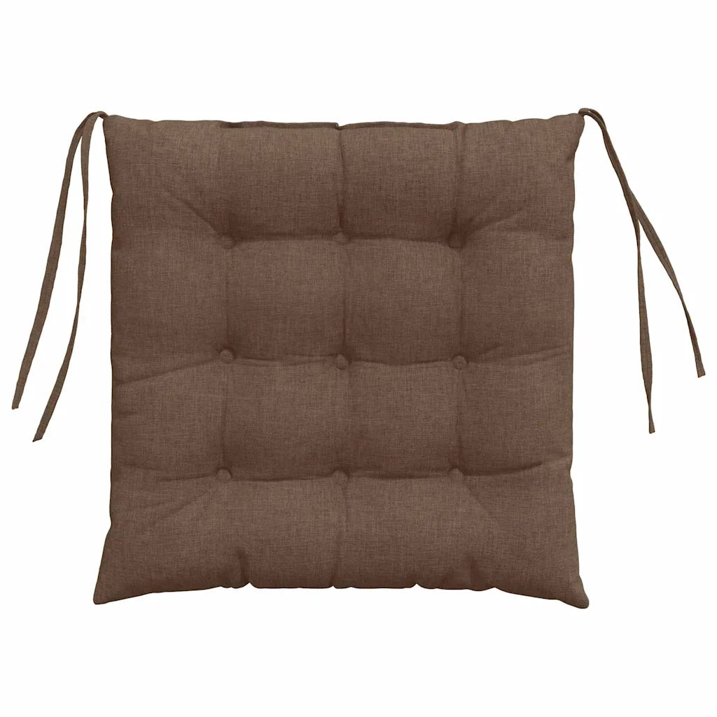 Cuscini per Seduta 4 pcs Marrone 40 x 40 x 6 cm Tessuto