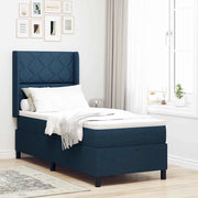 Letto a molle con cuscino con testiera Blu 190 x 90 cm Tessuto 3341685