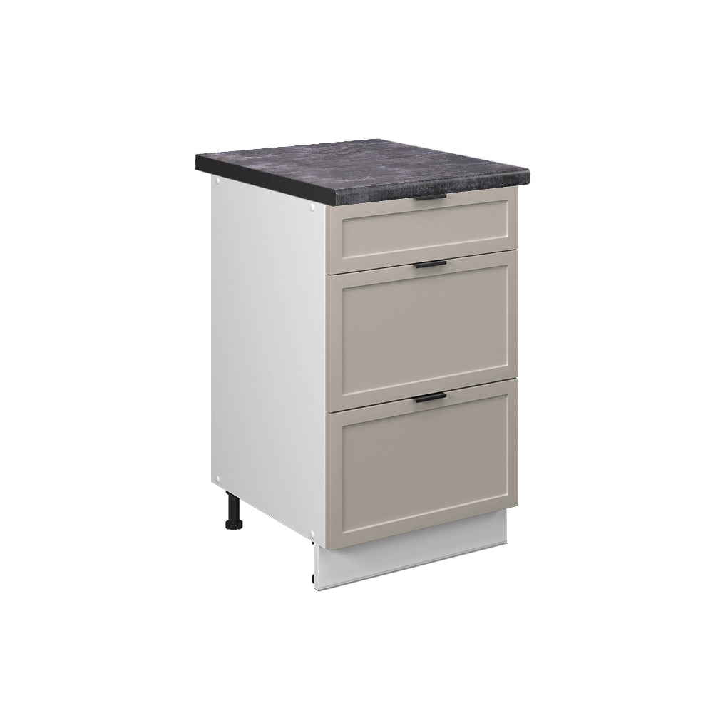 Mobiletto base per cucina Fame-Line GrigioBeige/Bianco 50 cm, PL Antracite Vicco