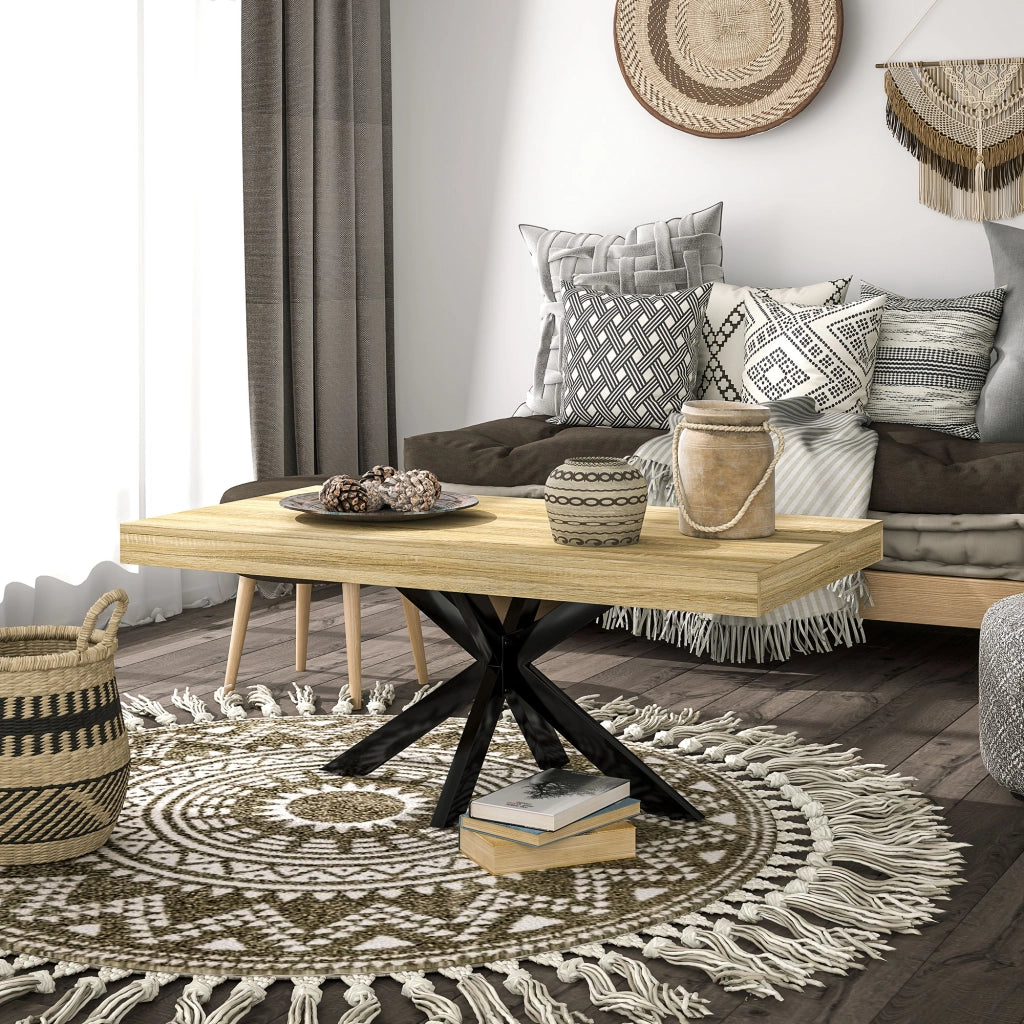 Tavolino da salotto rettangolare ¨C zephmum ¨C nero, metallo, 110x60x45cm