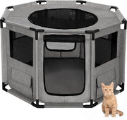 Cassa per cani - Opvouabile - Cesti per cuccioli - Tasche di stoccaggio - Piastra antiscivolo - Recinti per cani - Cassa - Grigio - 120 x 120 x 64,5 cm