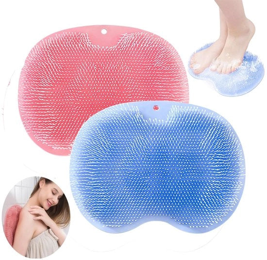 Massaggio e Scabrosatore per Piedi, 2 Pezzi di Spazzola per Piedi in Silicone con Morsetti Antiscivolo per Pulizia Profonda, Esfoliazione, Massaggio del Tallone, Cura dei Piedi