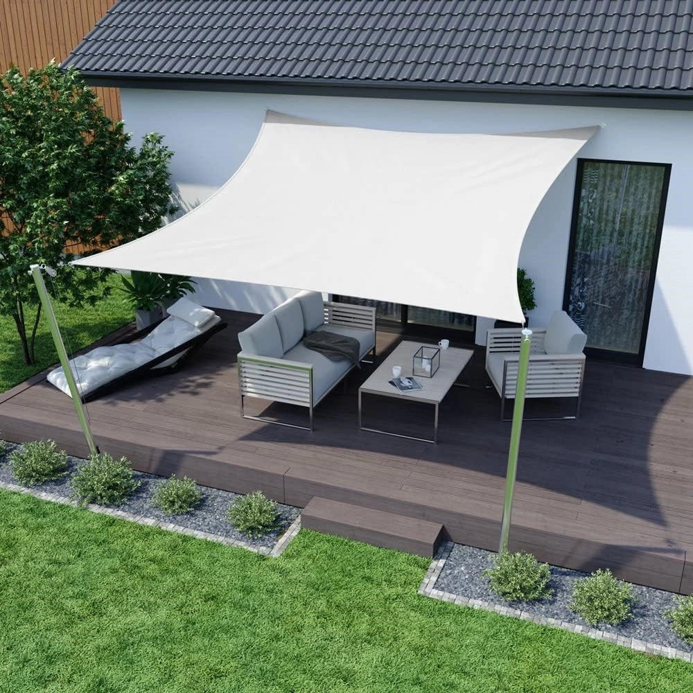 Trade Shop - Vela Tenda Quadrata Parasole Protezione Sole Ombreggiatura Giardino 3x3mt Bianca 017035 -
