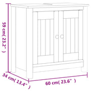 Set Mobili da Bagno 2 pz BERG Bianco in Legno Massello di Pino