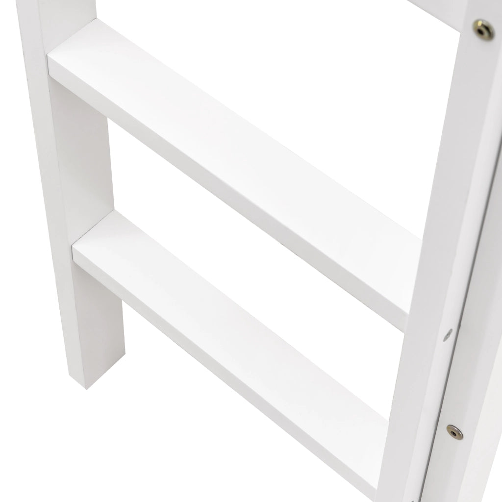 Letto a casetta per bambini 90 × 200 cm con lavagna e scaffale, senza materasso, in legno, bianco